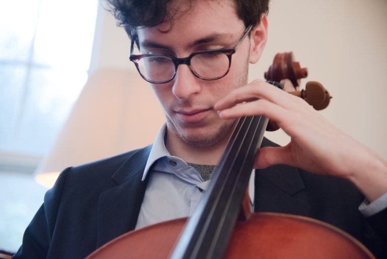 Cellist Noah Krauss rehearses. ADAM ANIK FOR MONTCLAIR LOCAL